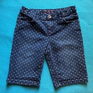 The Children’s Place Regular Stretch Denim Long Shorts Swiss Dot Print